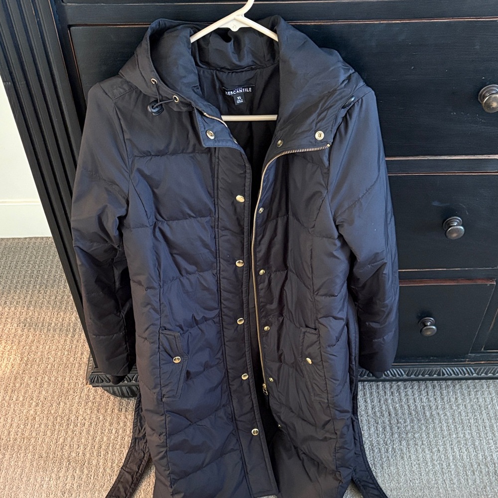 J.Crew Puffer Coat Gold Accent snaps